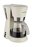 Korona 10205 Kaffeemaschine Sandgrau/Creme | Filterkaffeemaschine mit Glaskanne | 1,25 Liter für 10 Tassen | 1080 Watt