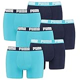PUMA 6 er Pack Boxer Boxershorts Men Herren Unterhose Pant Unterwäsche, Farbe:796 - Aqua/Blue, Bekleidungsgröße:XXL