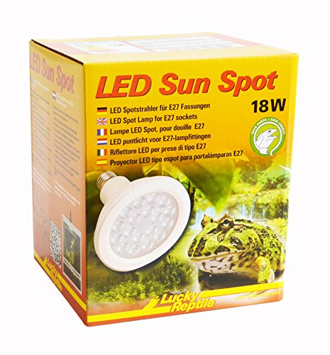 Lucky Reptile LED Sun Spot 18 Watt - LED Lampe für E27 Fassungen - Terrarium Lampe mit beeindruckender Lichtleistung - Lampe für Terrarien - Terrarium Beleuchtung 1 Stück