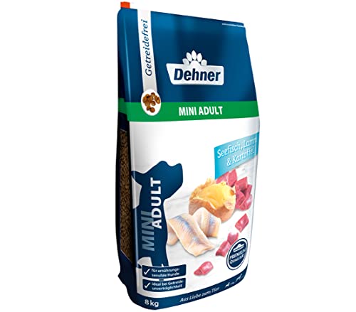 Dehner Premium Hundetrockenfutter Mini Adult, Seefisch und Lamm mit Kartoffel, 8 kg
