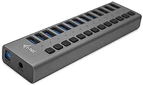 i-tec USB 3.0 Charging HUB 13port + Power Adapter 60 W - Ladegeräte für Mobilgeräte (Innenraum, AC, Grau)