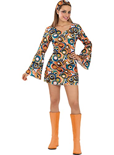 Funidelia | 70er Jahre Kostüm für Damen ▶ Disco Musik, Abba, Bee Gees- Kostüm für Erwachsene & Verkleidung für Partys, Karneval & Halloween - Größe M - L - Rosa