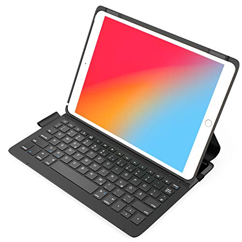 Inateck Ultraleichte Tastatur Hülle für iPad 2019 10.2 Zoll(7. Gen), iPad Air 2019 3. Gen und iPad Pro 10.5, mit Smart Power Knopf, QWERTZ, BK2006