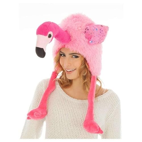Chaks Tier Mütze Flamingo Einheitsgröße Erwachsene rosa Hut Fasching Karneval Spass-Mütze