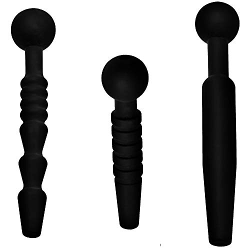 XR Brands - Master Series - Dark Rods - 3e Satz Silikon Penis Plug Set - Schwarz