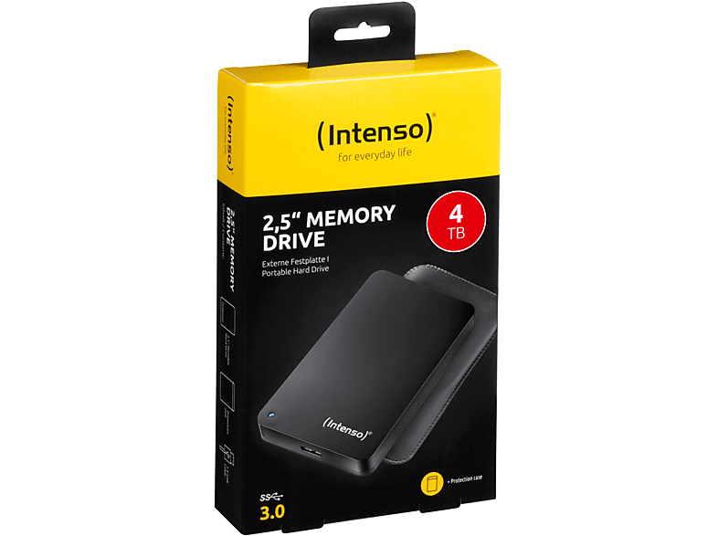 INTENSO MEMORY DRIVE Festplatte, 4 TB HDD, 2,5 Zoll, extern, Schwarz
