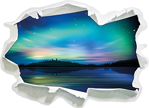 Stil.Zeit Finnische Polarlichter, Papier 3D-Wandsticker Format: 92x67 cm Wanddekoration 3D-Wandaufkleber Wandtattoo