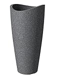 Scheurich Wave Globe Slim, Hochgefäß aus Kunststoff, Schwarz-Granit, 39,5 cm Durchmesser, 80 cm hoch, 18 l Vol.