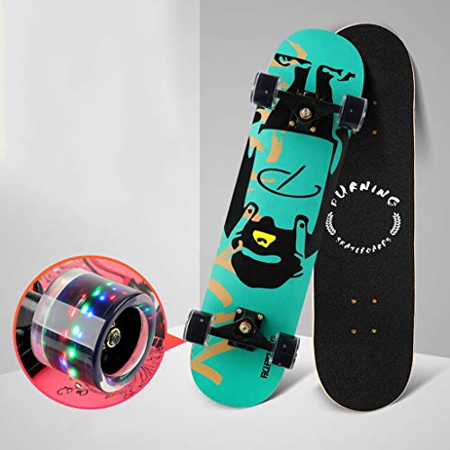 Skateboard für Kinder, Skateboard-Deck für Erwachsene, 30 x 8 Zoll komplette Skateboards, Ahorn-Anfänger-Skateboard