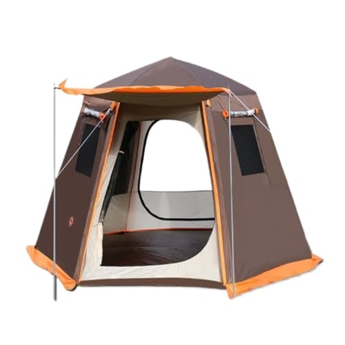 Zelt aufblasbar Zelt Im Freien, Automatisches Zelt, Sonnenschutz, Regenzelt, Camping, Doppellagiges Aluminium-Stangen-Sechseckzelt Camping Tent (Color : White, Size : A)