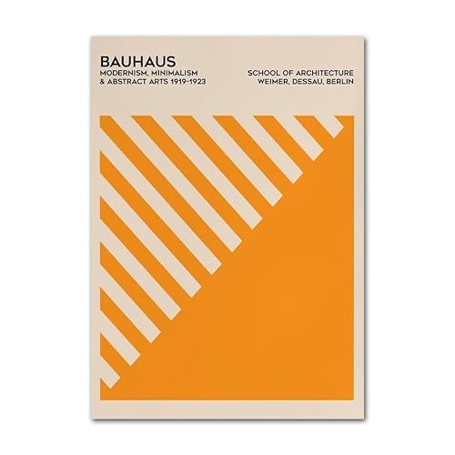 Bauhaus Expo geometrisches Design abstrakte Linienkunst Poster und Drucke Leinwand Wanddekoration Home Gemälde for Wohnzimmer Dekor (Color : F, Size : 50X70 cm Unframed)