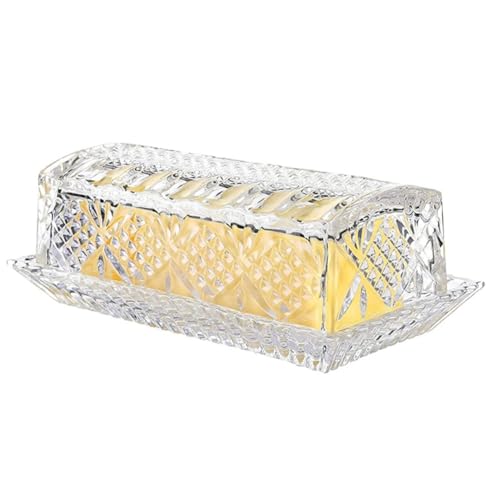 meiyan Butterdose Aus Glas für Butterhalter auf der Arbeitsplatte, Transparenter Butterbehälter zum Servieren Von Käse
