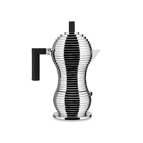 Alessi Kaffeekanne, schwarz, Aluminium, 5.4 x 14.5 x 33.5 cm