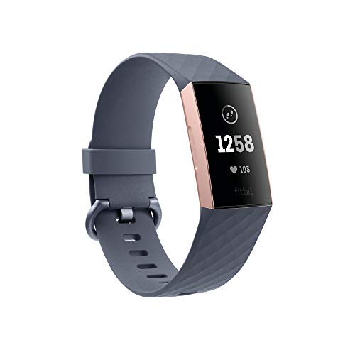 Fitbit Unisex-Adult Charge 3 Der Innovative Gesundheits-und Fitness-Tracker, Advanced Health & Fitness, Rosegold/blaugrau, Einheitsgröße