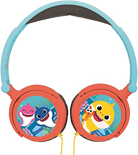 Lexibook - Baby Shark Nickelodeon - Kinder-Stereo-Audio-Kopfhörer, begrenzte Lautstärke, faltbar und verstellbar, blau/orange, HP015BS