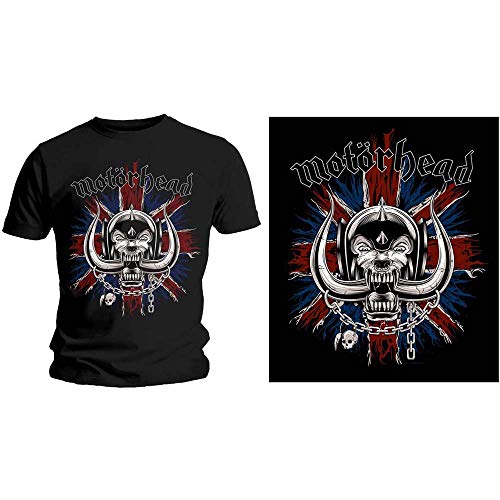 Motorhead Herren T-Shirt British Warpig Slim Fit Schwarz - Schwarz - Groß