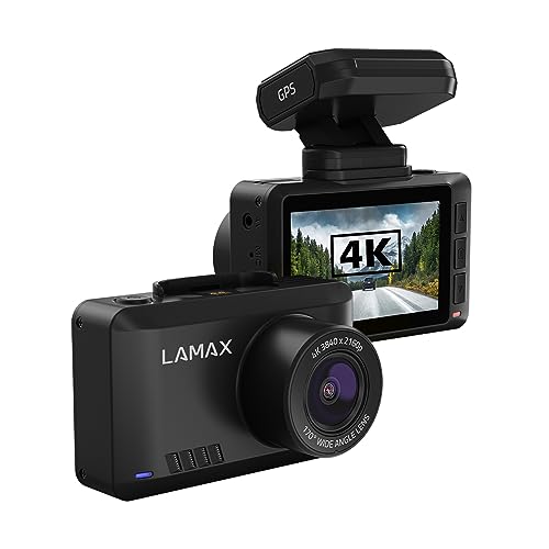 LAMAX T10 4K GPS Dashcam mit Blitzerfassung, 170° Weitwinkel, verbesserte Magnethalterung, WiFi und mobile App, 2,4 Zoll Display, zusätzliche Rückkamera in FullHD/30 FPS