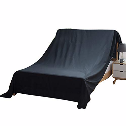 WGE Bett Staubschutz Möbel Schutzhülle Vlies Atmungsaktiv Mehltau Decken Bett Sofa Möbel Abdeckung | Schwarzer Möbelbezug | Bewegliche Decke | 100-700Cm,400Cm*240Cm