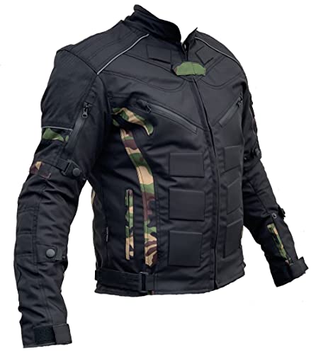 L&J Motorradjacke - Jacke mit herausnehmbaren Protektoren - Textil Motorrad Jacke Biker (3x_l)
