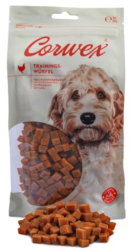 Corwex Trainingswürfel Hundesnacks mit Huhn, Monoprotein, Trainee Snack, getreidefreie Leckerlie fürs Hundetraining (5x250g, Huhn)