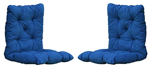 2er Set Sitzkissen Auflage Sitzpolster 98x50x8 cm blau