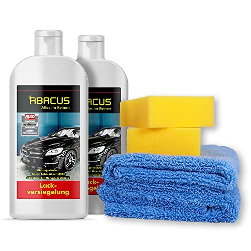 ABACUS 2X 500 ml Politex - Lackversiegelung mit Carnaubawachs mit Tuch und Schwämmen (7043)