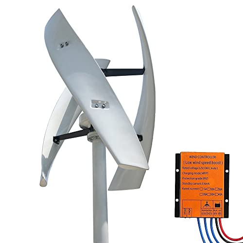800W Vertical Windkraftanlage Helix-Magnetschwebachse Achse Windturbinengenerator Wind Turbine,12V 24V 48V Wind Generator mit Laderegler für den Garten im Freien