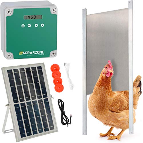 Agrarzone automatische Hühnerklappe Solar mit Schieber 22 x 33 cm