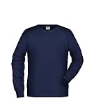 James & Nicholson Herren Raglan Sweatshirt - Sweatshirt im Raglanschnitt aus Bio-Baumwolle | Farbe: Navy | Grösse: L