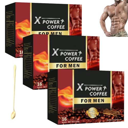 X Power Kaffee, Instant-Power-Kaffee Für Männer, X-Power-Kaffee Für Männer – Das Geheimnis Starker Männer (48 Beutel/3 Kartons)