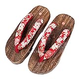 SlimpleStudio Japanische hölzerne Hölzerne Anime Cosplay Schuhe Männer Frauen Traditionelle Samurai Japanische Geta Clogs Holz Flip Flops-color12_42 Unisex Geta Sandalen. (Color : Color10, Size : 37)