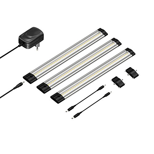 parlat LED Unterbau-Leuchte SIRIS, flach, je 30cm, 330lm, weiß, 3er Set