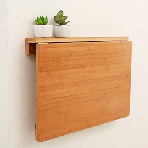 XU FENG Natürlicher Bambus Wand-Klapptisch, klappbarer Küchen- und Esstisch, Laptop-Schreibtisch, platzsparender Hängetisch (Size : 80 * 45cm)