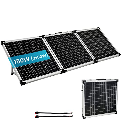 a-TroniX 150W Solarkoffer Solarmodul klappbar für Camping, Wohnmobil, Boote