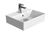 Aqua Bagno Waschbecken/Aufsatzbecken modernes Design weißer Waschtisch aus Keramik hochwertiger Möbelwaschtisch für das Badezimmer 50cm