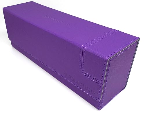 docsmagic.de Premium Magnetic Tray Long Box Purple Medium - Card Deck Storage - Kartenbox Aufbewahrung Transport Lila