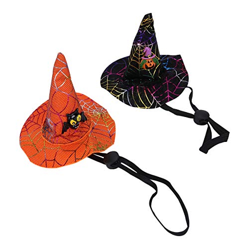 2pcs Dog Halloween Hat Headpiece Pointed Hat (Owl, Pigtail Pumpkin) Pet Supply