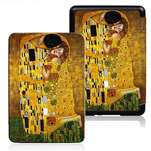 Case For 6.8” Kindle Paperwhite 11Th Gen 2021/M2L3Ek - Gustav Klimt Famous Artwork Print PU Cover, Slim Smart Shell For Kindle 2021 Signature Edition E-Reader With Auto Wake/Sleep,Kiss,For M2L3Ek