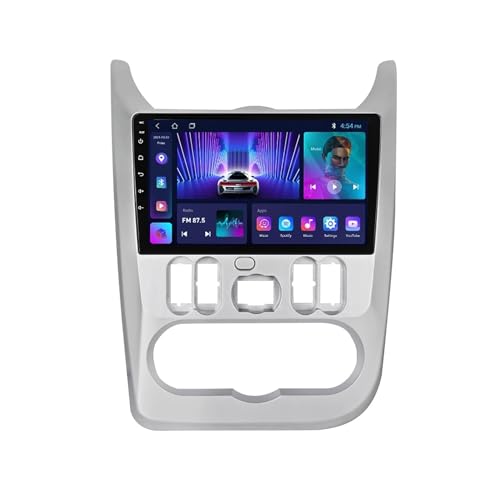 Android 11 Autoradio Für Renault Logan 2009-2015 Mit Carplay Android Auto, 9 Zoll Touchscreen Autoradio Mit GPS Navigation Bluetooth HiFi WiFi Lenkradsteuerung + HD Rückfahrkamera (Size : M600S - 8 C