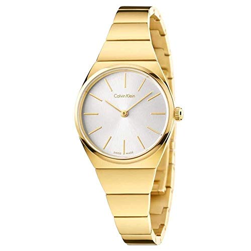 Calvin Klein Damen Analog Quarz Uhr mit Edelstahl Armband K6C23546
