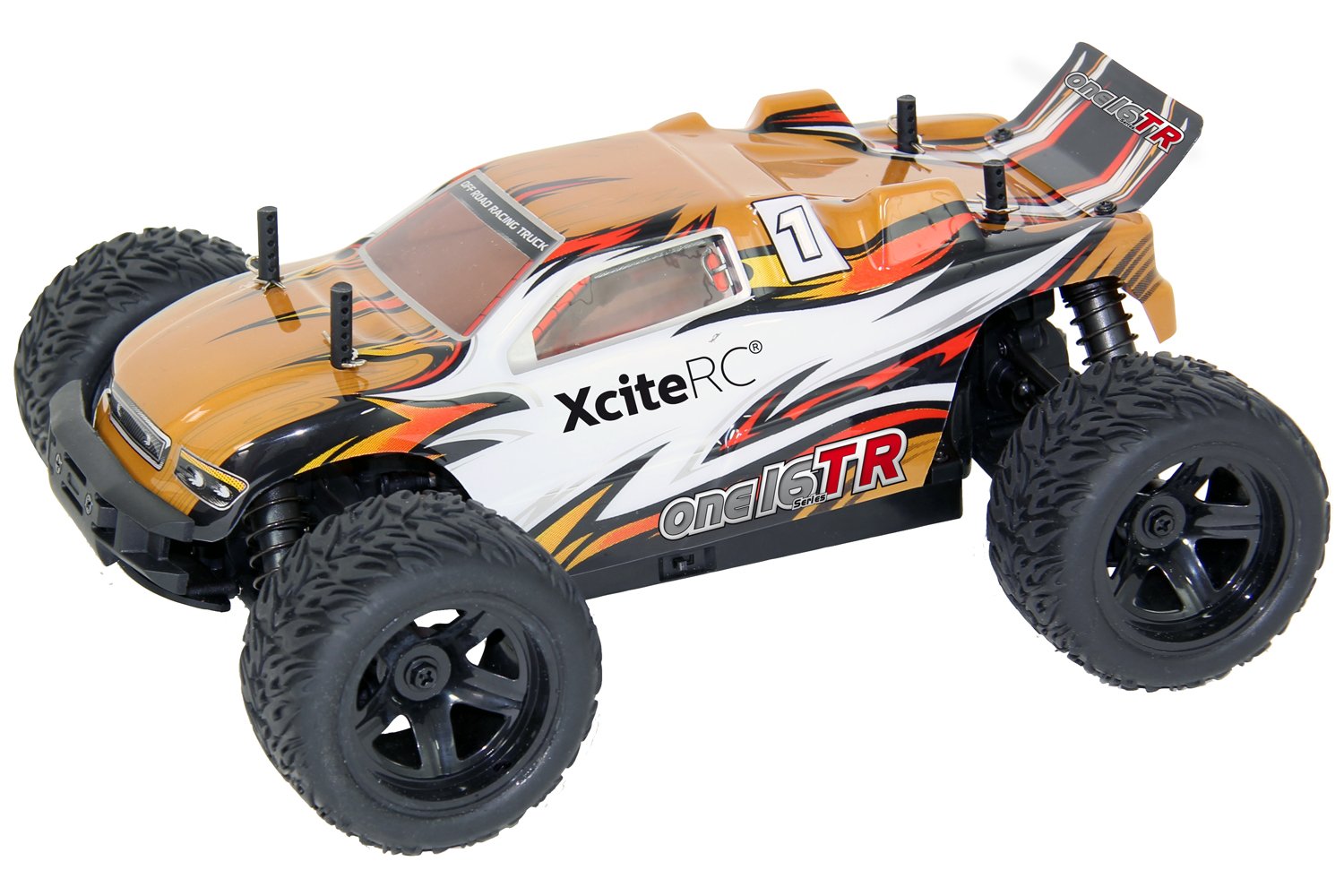 XciteRC 30504000 RC Auto Truggy one16 TR, 4WD Ready to Race Modellauto, 1:16 mit 2.4 GHz Fernsteuerung, Gold