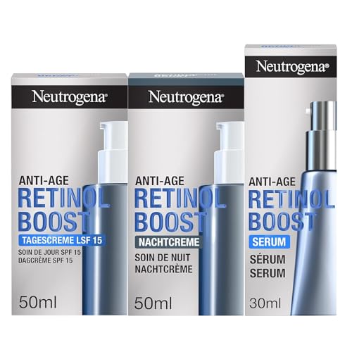 Neutrogena Retinol Boost Geschenkset Gesichtspflege: Retinol Boost Tages- und Nachtcreme (je 50 ml) und Retinol Boost Serum (30 ml)
