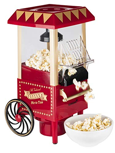 Korona 41100 Popcornautomat | Retro Design | Ölfreie Herstellung dank Heißluftverfahren | Einfach zu reinigen | 1200 Watt max.