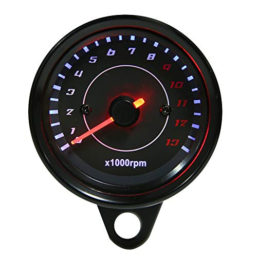 Motorrad Drehzahlmesser 0-13000 U/min LED Hintergrundbeleuchtung Elektronische Drehzahlmesser Manometer für DC 12 V Motorrad