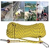 ND-Climbing rope Kletterseil 12mm Durchmesser Hochfestes Seil Sicherungsseil Sehnenkletterseil, Outdoor-Wanderzubehör, Rettungsleine für den Haushalt (Color : Yellow, Size : 30m)