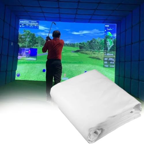 Golf-Schlagbildschirm, Projektionsbildschirm für Golfball-Simulator, Dicke 0,4 cm, weißes Stoffmaterial für Golfübungen, Golfziel für drinnen oder zu Hause, 2 x 3 m