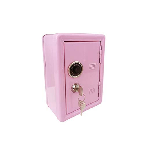 Niedliche Sparschwein Kinder Sparschwein Kreative Mini ATM Kleingeld Box Sicherheit Metall Münze Bargeld Piggy Bank Mit Schloss Dekoration Sparschwein für Bargeld (Color : Large pink)