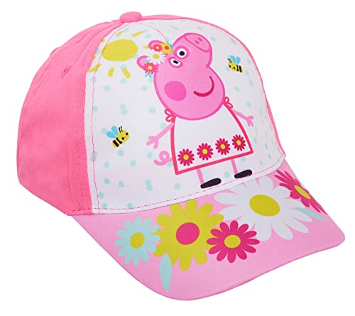 Peppa Pig Mädchen Baseball Cap Kinder Charakter Sommer Peaked Einstellbare Sonnenhut Mädchen Geschenk, rosa / weiß, 6-8 Jahre