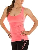 Winshape Damen Fitness Freizeit Sport Essential Slim Fit Cross Back Top WVR27, Neon Coral, XL