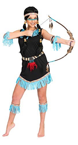 Generique - Indianerin Kostüm mit Fransen blau S